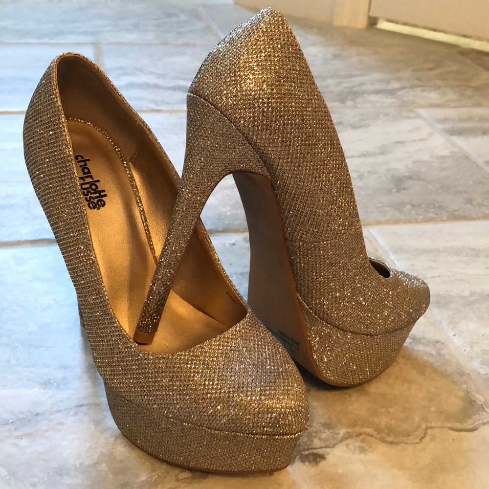 Brand new! Charlotte Russe gold glitter heels!